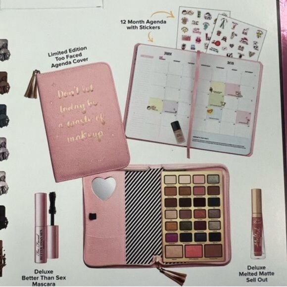 NIB RARE Limited Edition Too Faced Boss Lady Beauty Agenda Set Makeup Kit - Picture 10 of 16